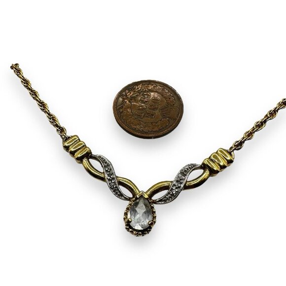 DEE BERKELEY Gold Vermeil Victorian Repro CZ Sterling Silver Pendant 925 Vtg DJB - Picture 6 of 6